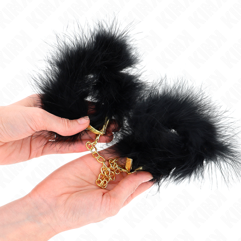 KINK - FEATHER HAND CUFFS WITH GOLD CHAIN MODEL 0