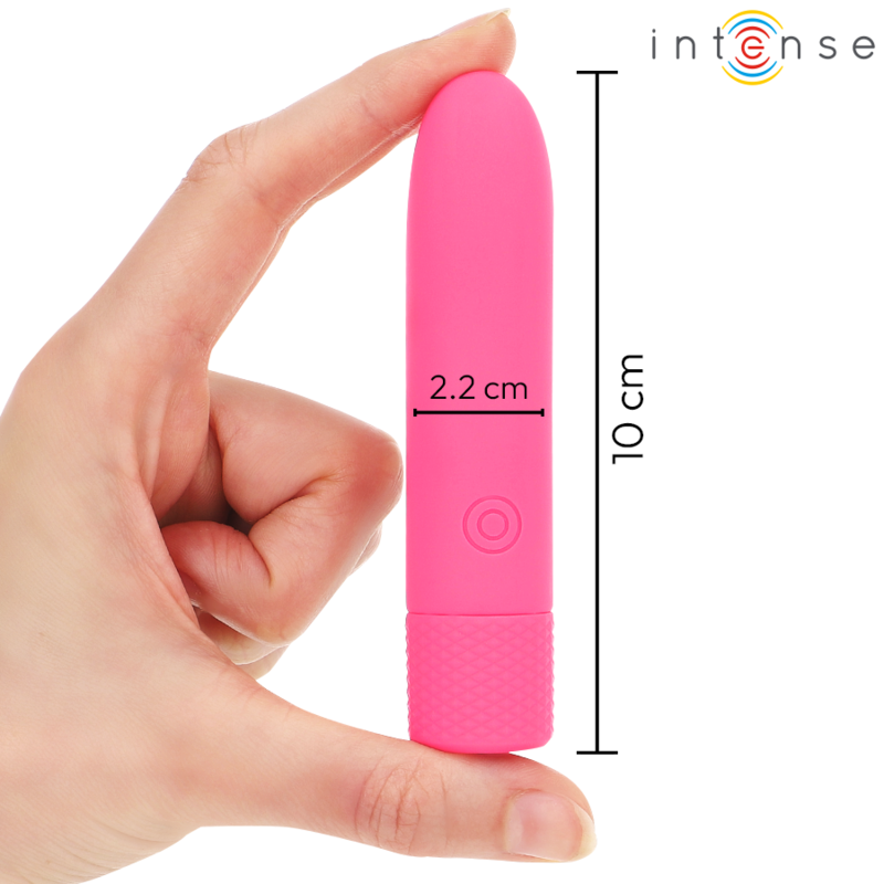 INTENSE - SYMONE USB RECHARGEABLE VIBRATING BULLET 8 VIBRATIONS PINK 10 X 2.2 CM