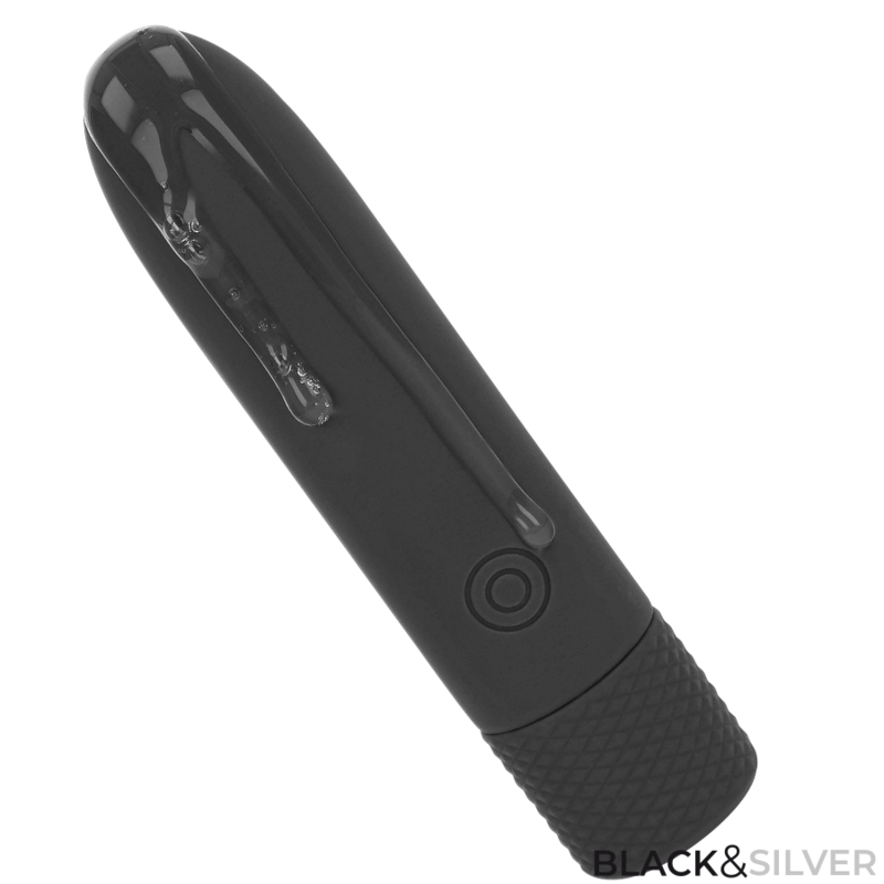 BLACK & SILVER - GERI USB RECHARGEABLE VIBRATING BULLET 8 VIBRATIONS BLACK 10 X 2.2 CM