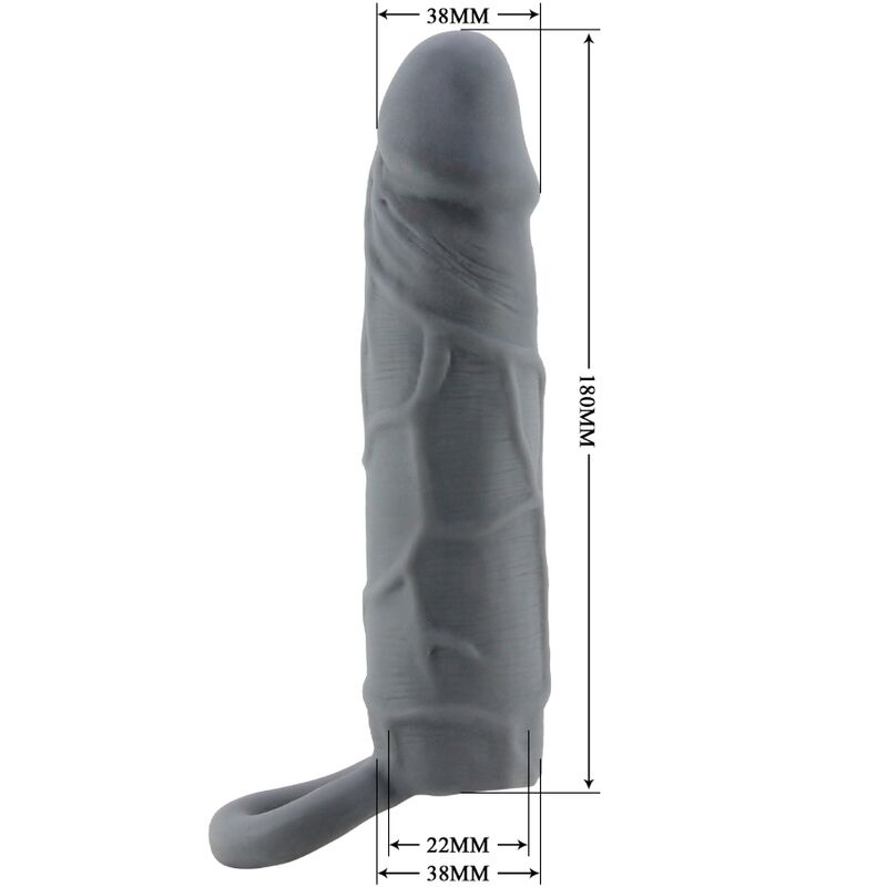 PRETTY LOVE - REALISTIC SKIN PENIS SLEEVE DARK GREY