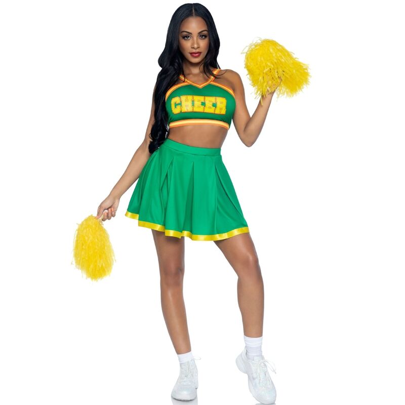 LEG AVENUE - COSTUME CHEERLEADER GREEN M/L