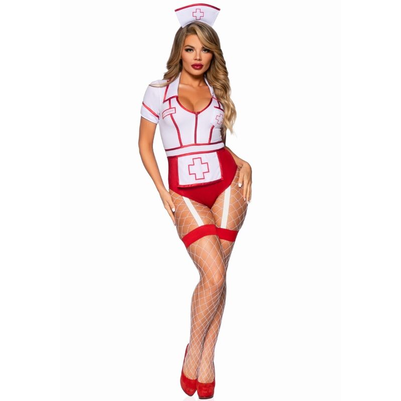 LEG AVENUE - SEXY NURSE COSTUME RED/WHITE M