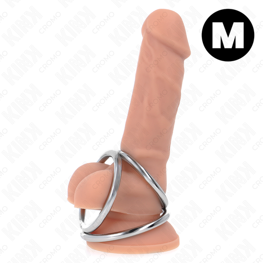 KINK - TRIPLE CHROME METAL PENIS RING 3.8 CM TO 5 CM MODEL 2