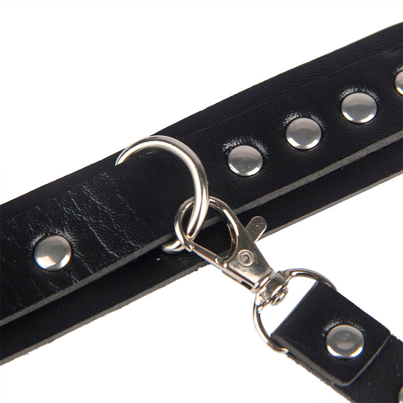 SUBBLIME - 953690 HANDCUFFS WITH BONDAGE BELT BLACK ONE SIZE