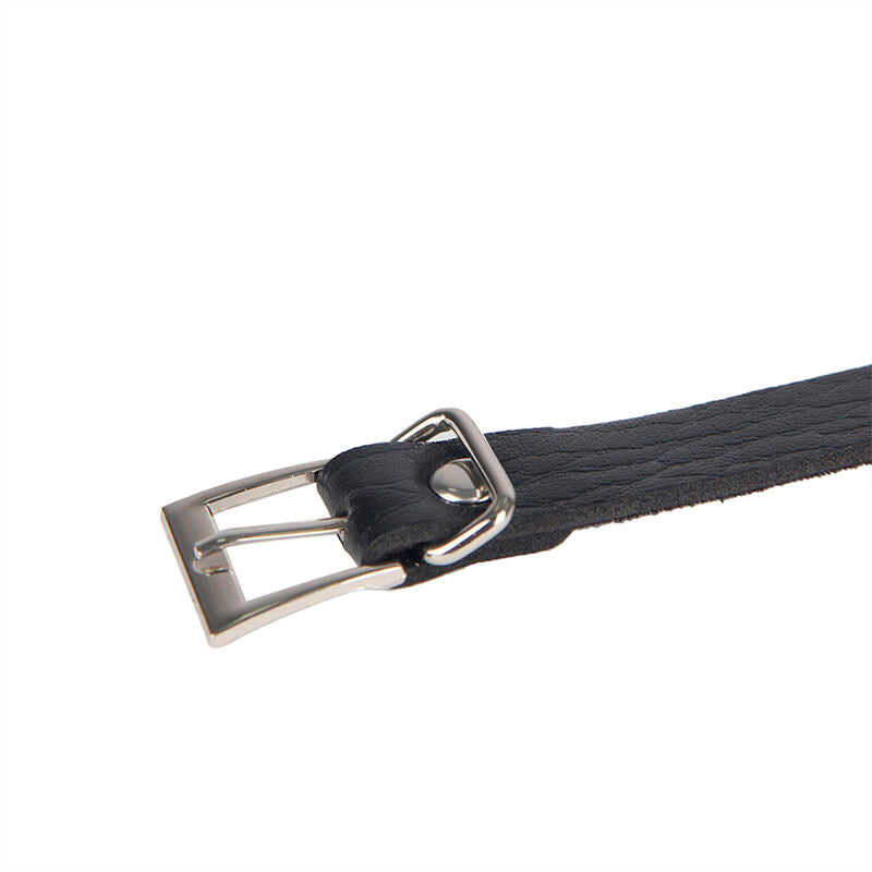 SUBBLIME - 953713 PUNK BONDAGE BELT METAL BUCKLE BLACK ONE SIZE