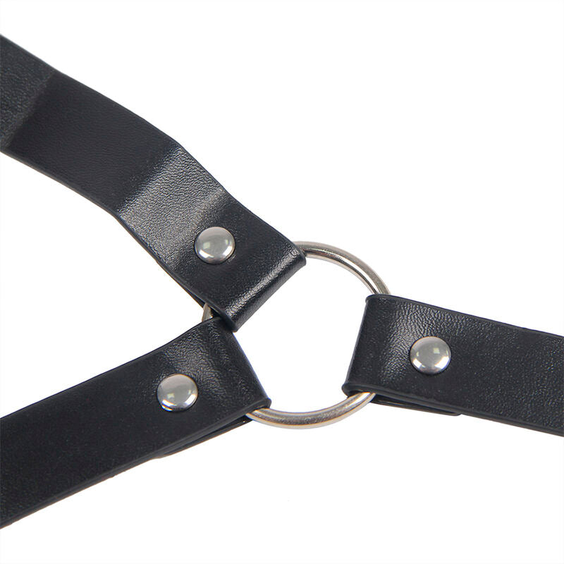 SUBBLIME - 953720 BONDAGE LEATHER STRAP BREAST CLAMPS BLACK ONE SIZE