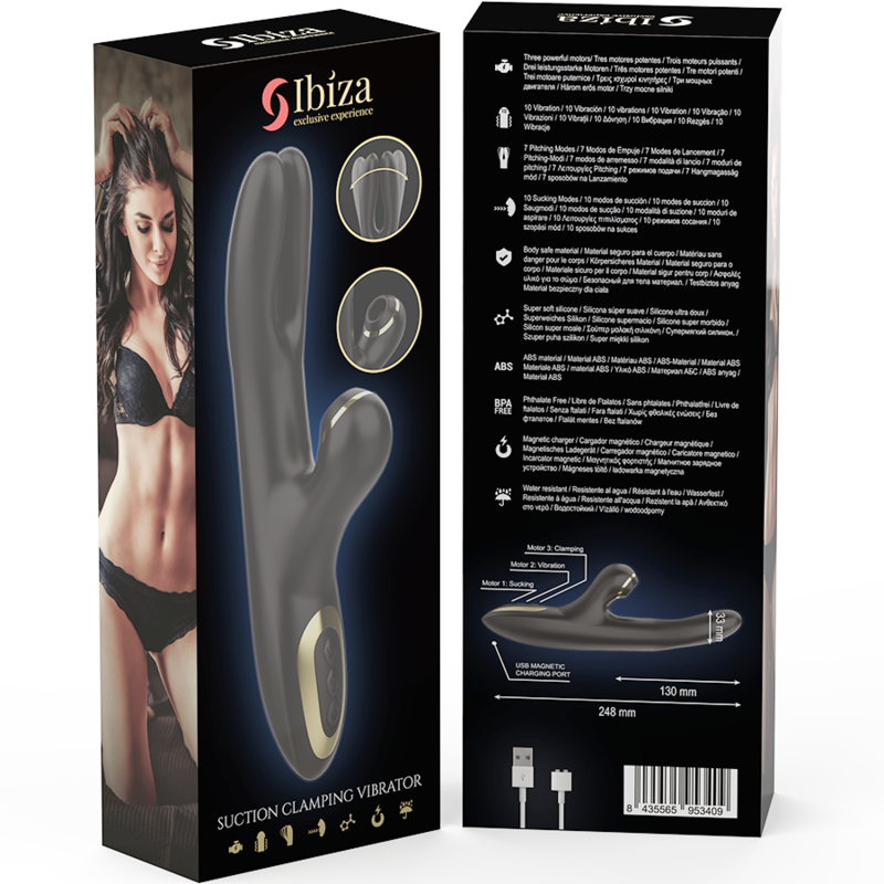 IBIZA - DOUBLE VIBRATOR CLAMPING BLACK