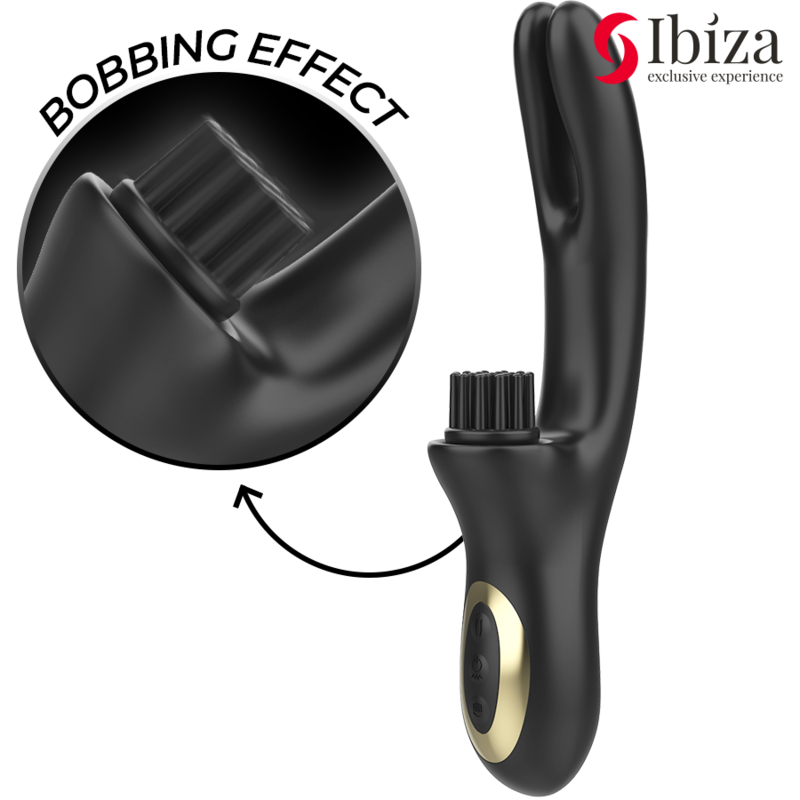 IBIZA - HI-TECH RABITT BRUSHING MULTI-CELL CLITORIAL AND DOUBLE WAVE VIBRATOR