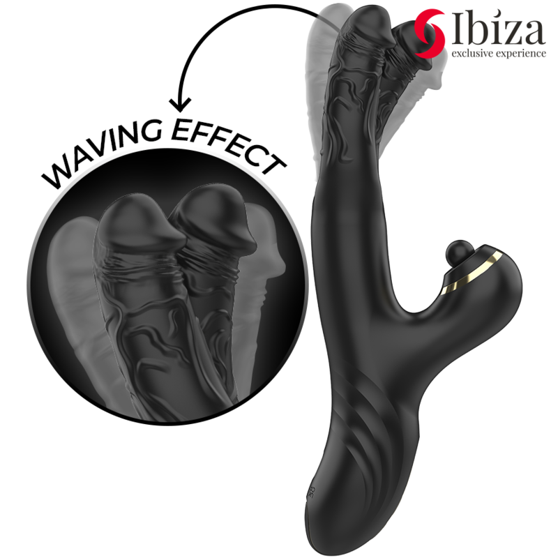 IBIZA - TWO DRAGONS DOUBLE VIBRATOR BLACK