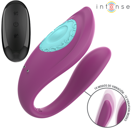 INTENSE - ANNIE U-SHAPED VIBRATOR AND STIMULATOR PURPLE REMOTE CONTROL