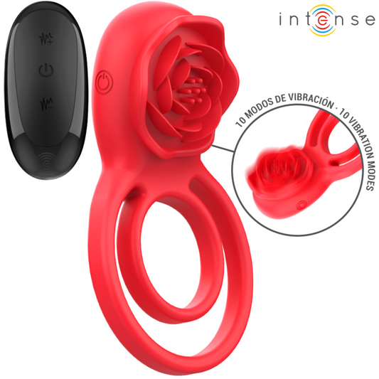 INTENSE - GAIL STIMULATOR ROSE 10 VIBRATIONS RED REMOTE CONTROL