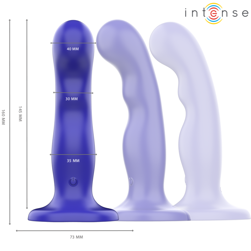 INTENSE - SHORTY VIBRATOR WITH SUCTION CUP BLUE REMOTE CONTROL