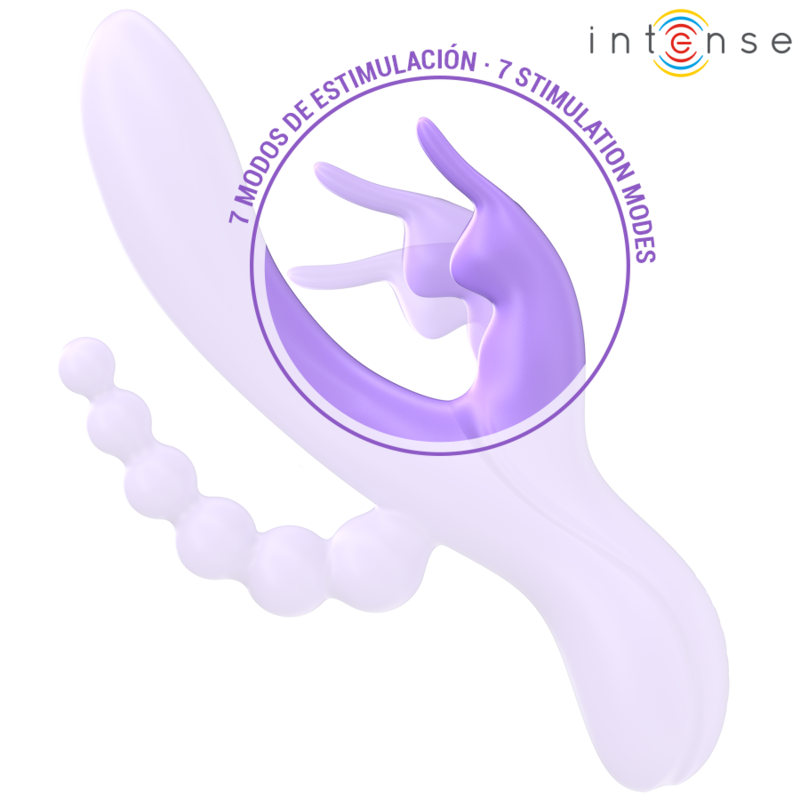 INTENSE - MIKO TRIPLE VIBRATOR RABBIT & STIMULATOR & ANAL 7 VIBRATIONS PURPLE