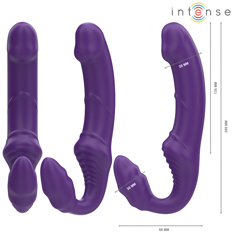 INTENSE - JILL DOUBLE VIBRATOR 20 CM PURPLE REMOTE CONTROL