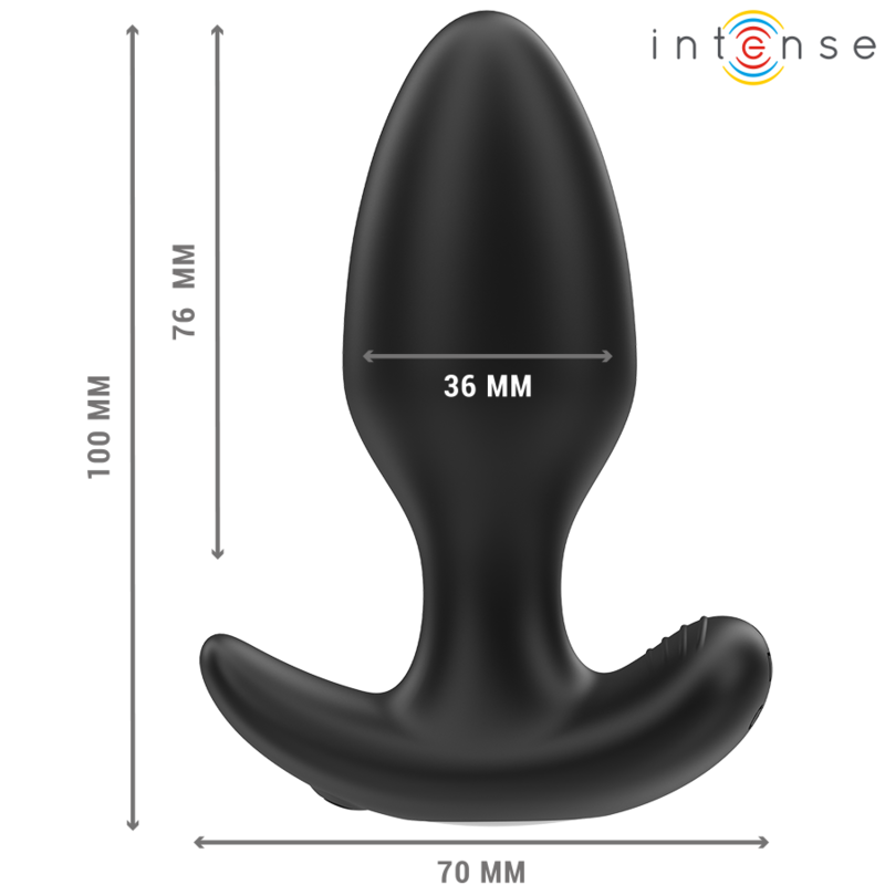 INTENSE - JOEY ANAL PLUG 10 VIBRATIONS BLACK REMOTE CONTROL