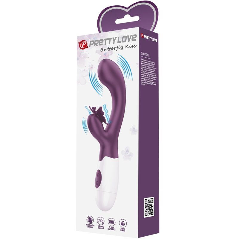 PRETTY LOVE - BUTTERFLY KISS RABBIT VIBRATOR & G-SPOT STIMULATOR PURPLE