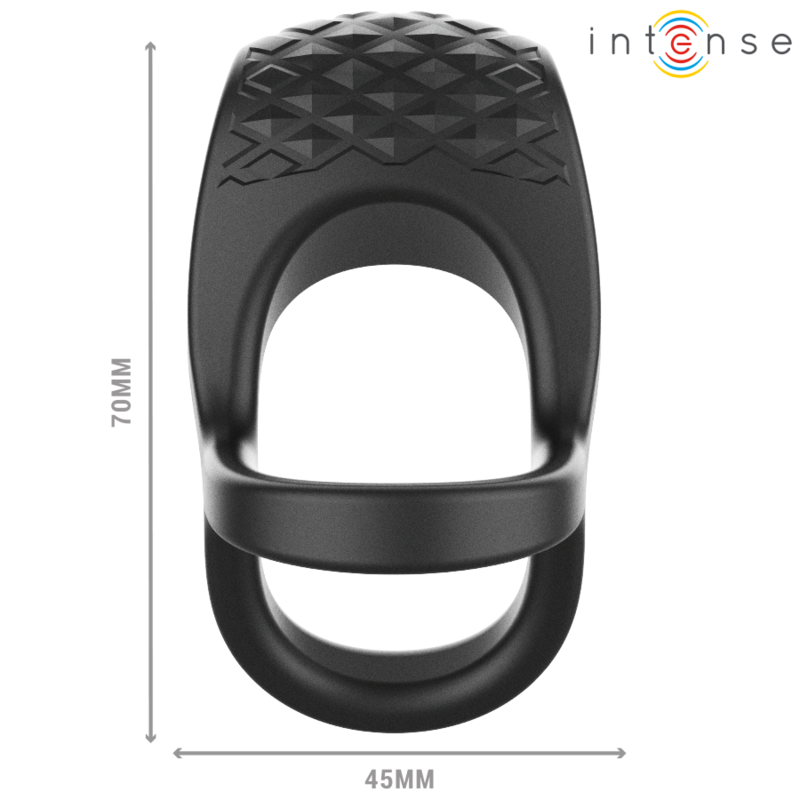 INTENSE - ALEX VIBRATOR DOUBLE PENIS RING 10 VIBRATIONS BLACK