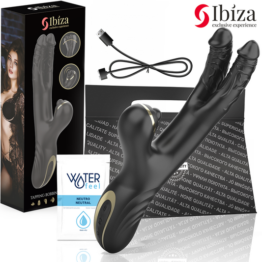 IBIZA - TWO DRAGONS DOUBLE VIBRATOR BLACK