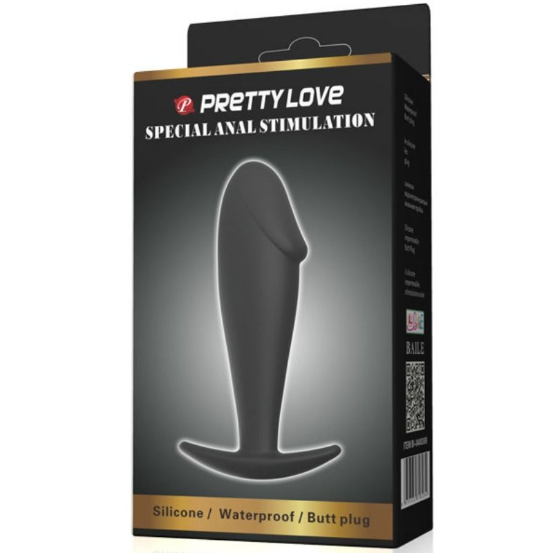 PRETTY LOVE - ANAL PLUG SILICONE PENIS FORM BLACK