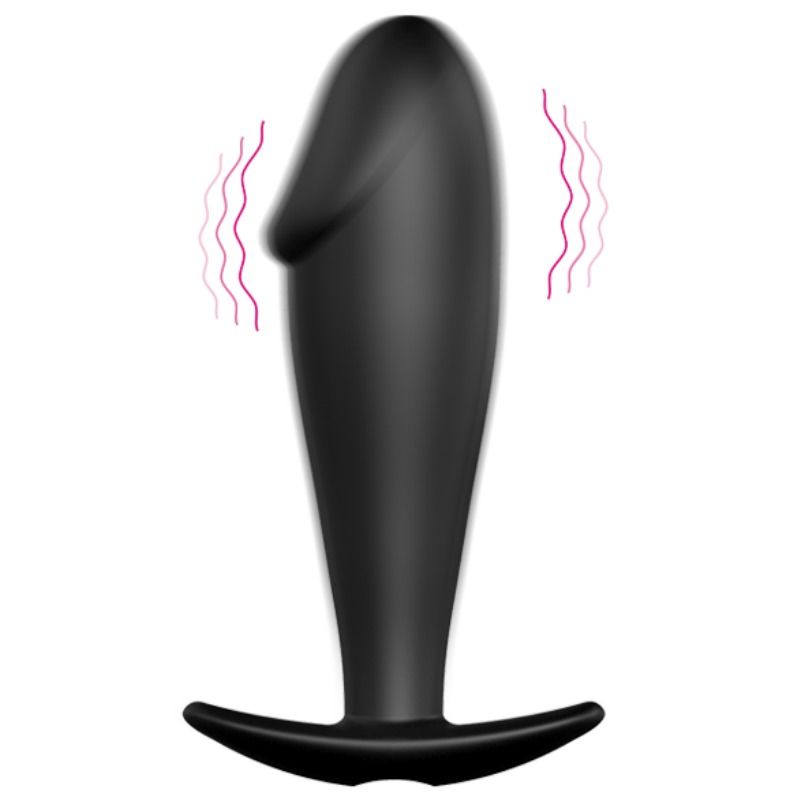 PRETTY LOVE - SILICONE ANAL PLUG PENIS FORM AND 12 VIBRATION MODES BLACK