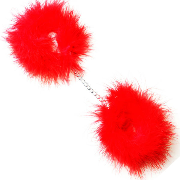 SECRETPLAY - RED MARABOU HANDCUFFS