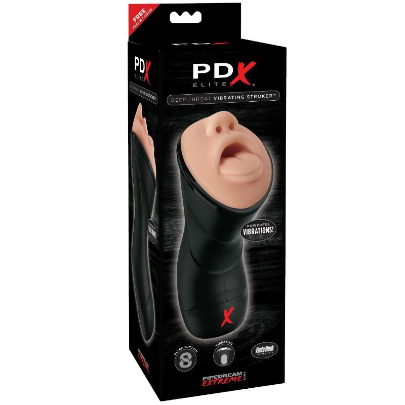 PDX ELITE - DEEP THROAT VIBRATING STROKER