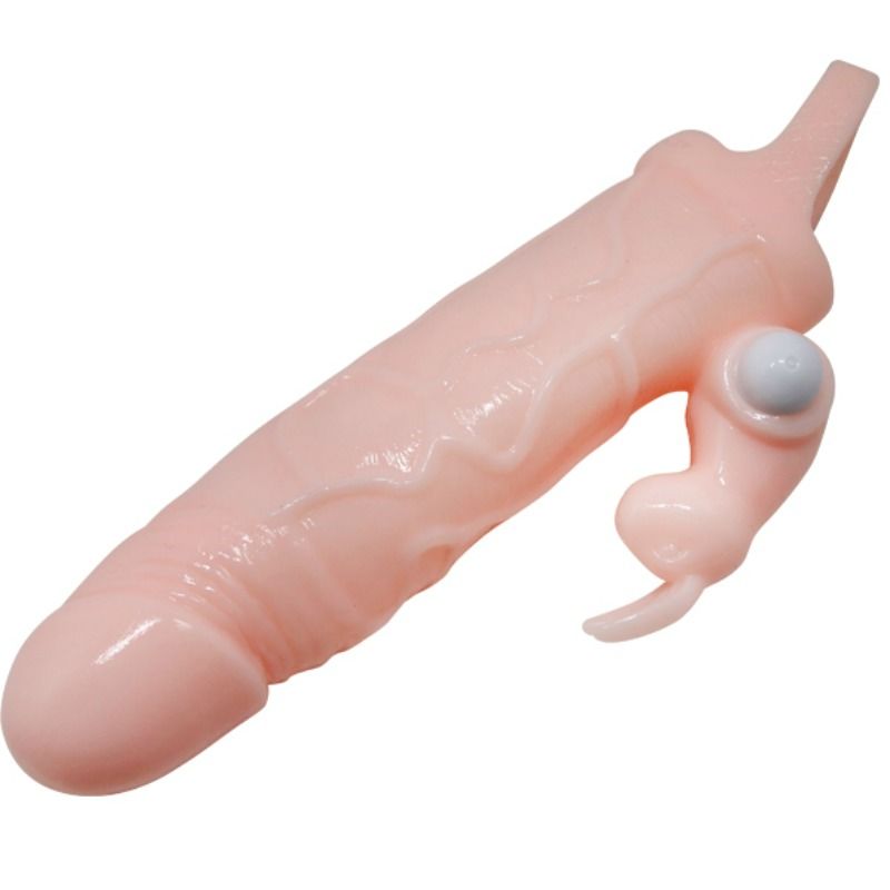 BAILE - BRAVE MAN PENIS COVER WITH RABBIT AND DOUBLE ENGINE FLESH 16.5 CM