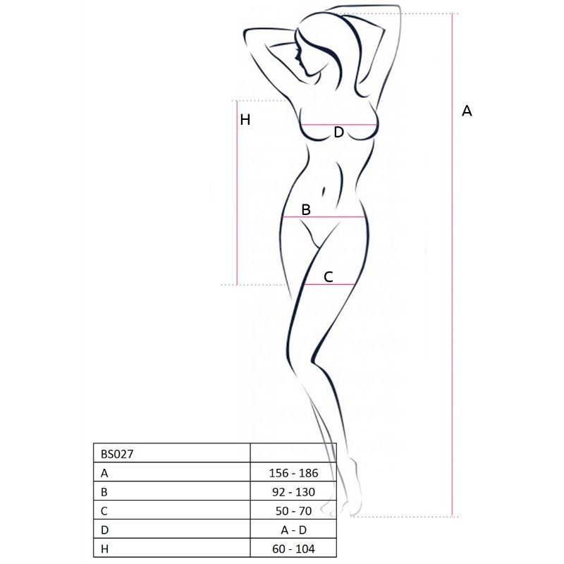 PASSION - WOMAN BS027 BODYSTOCKING WHITE DRESS STYLE ONE SIZE