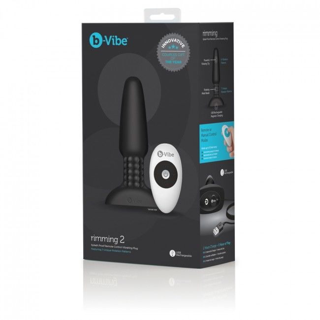 B-VIBE - RIMMING REMOTE CONTROL ANAL PLUG 2 BLACK