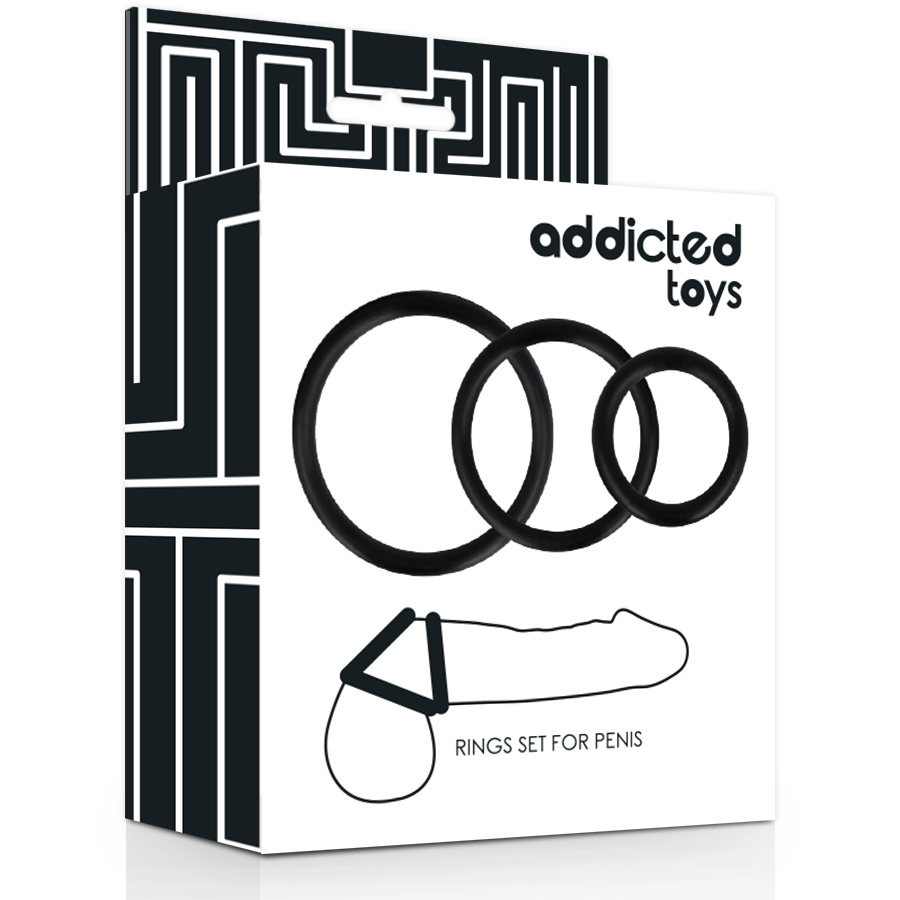 ADDICTED TOYS - RINGS SET FOR PENIS BLACK