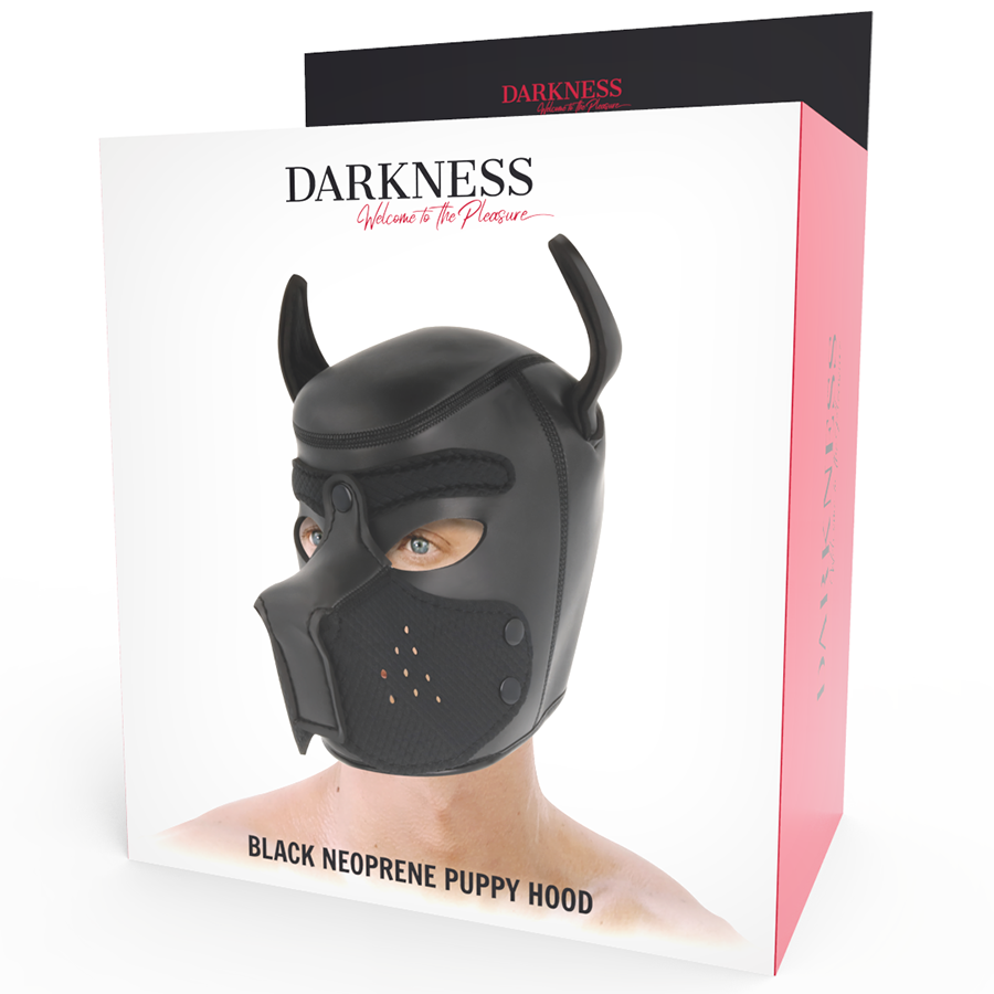 DARKNESS - NEOPRENE DOG MASK WITH REMOVABLE MUZZLE M