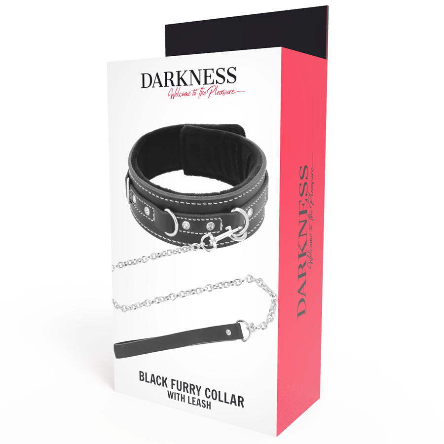 DARKNESS - HIGH QUALITY LEATHER NECKLACE WITH LEASH