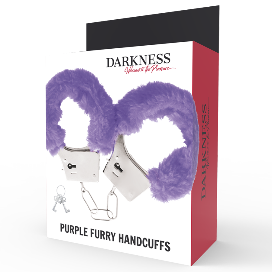 DARKNESS - LILAC LINED METAL HANDCUFFS