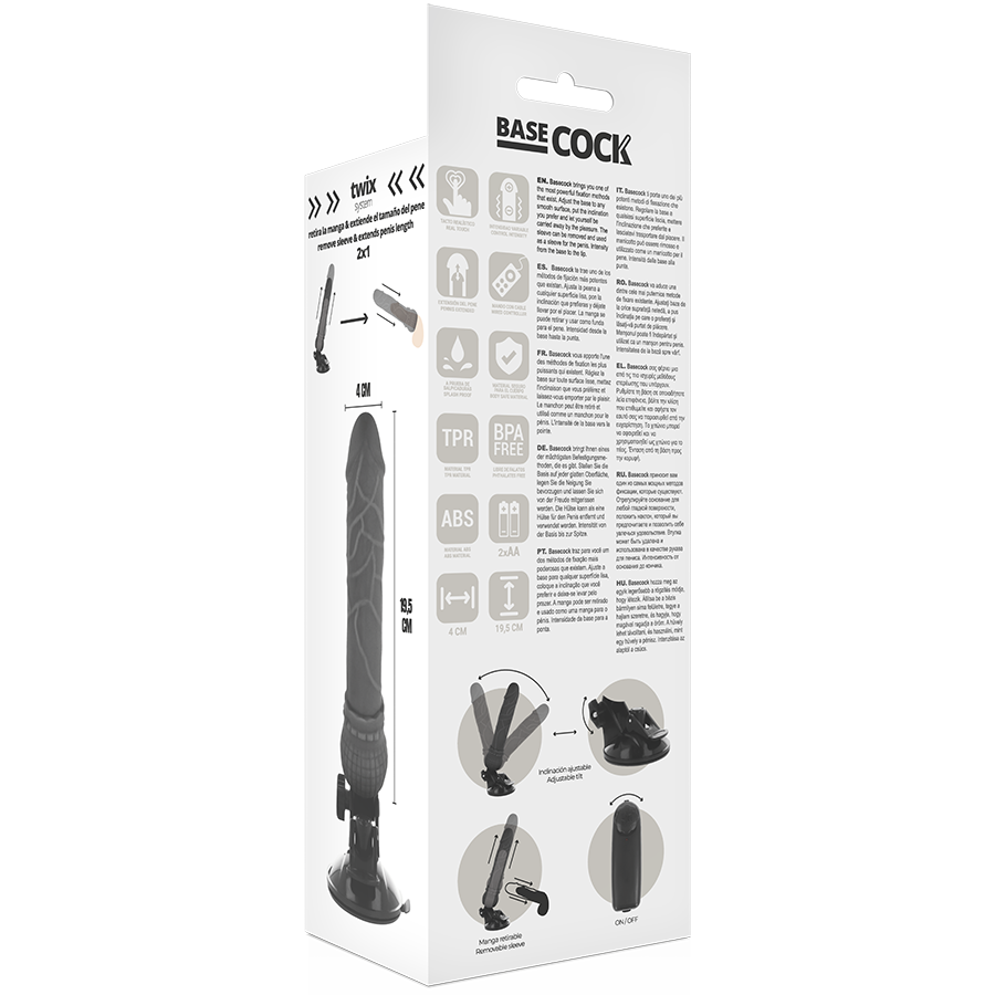 BASECOCK - REALISTIC VIBRATOR REMOTE CONTROL FLESH 19.5 CM -O- 4 CM