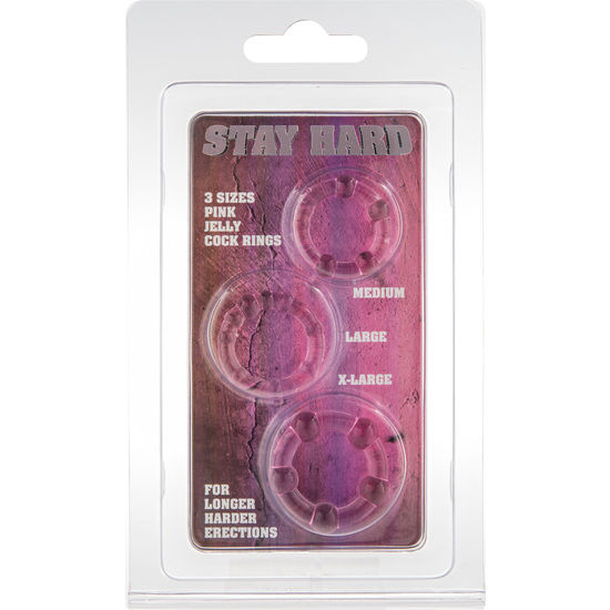 SEVEN CREATIONS - SET OF THREE PINK PENIS RINGS