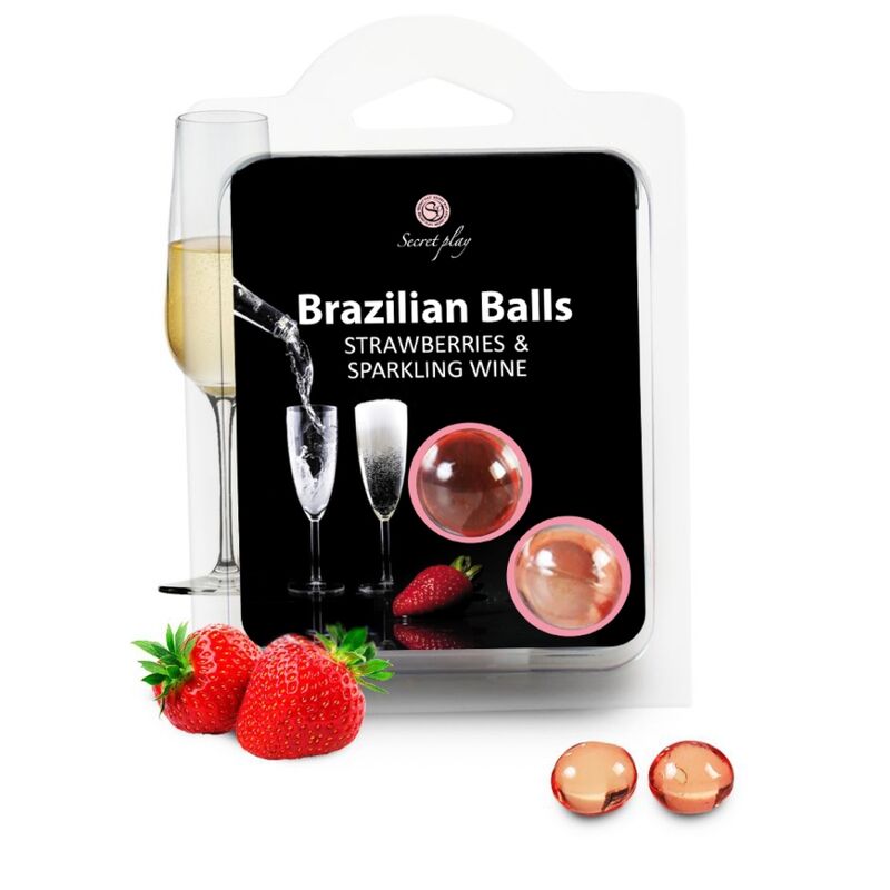 SECRETPLAY - STRAWBERRY AND CHAMPAGNE BRAZILIAN BALLS SET