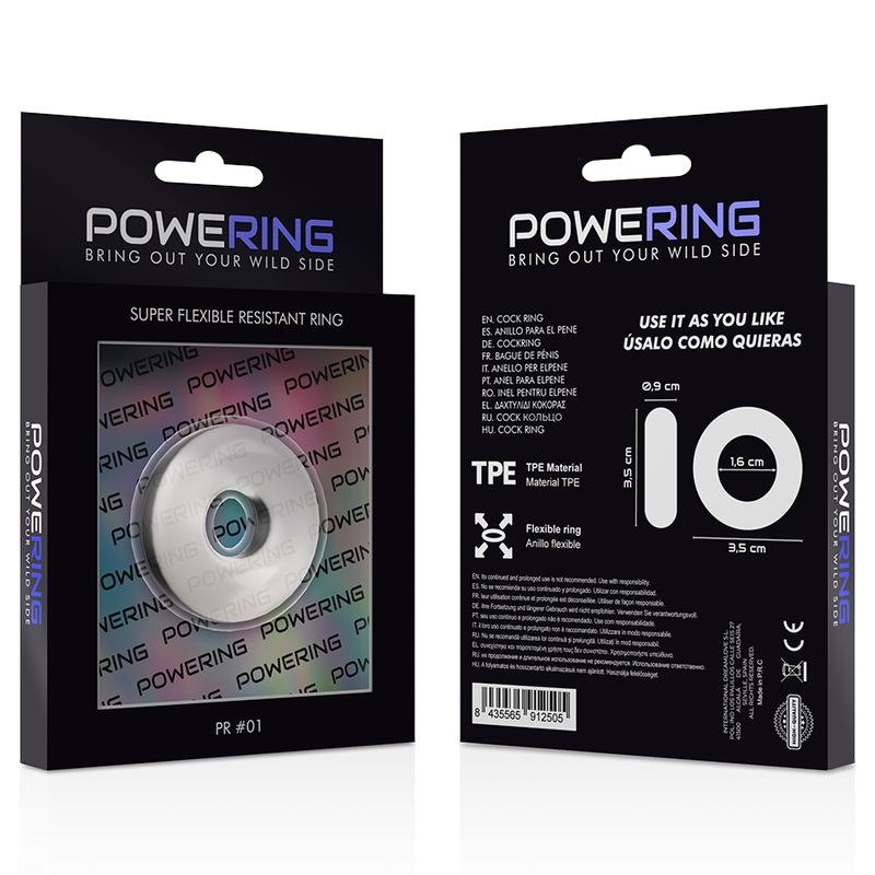 POWERING - SUPER FLEXIBLE AND RESISTANT PENIS RING 3.5CM CLEAR