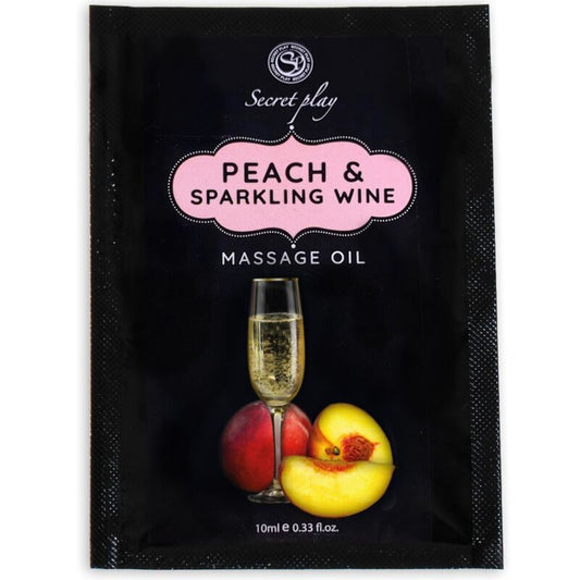 SECRETPLAY - PEACH & SPARKLING WINE MASSAGE OIL SACHET 10 ML