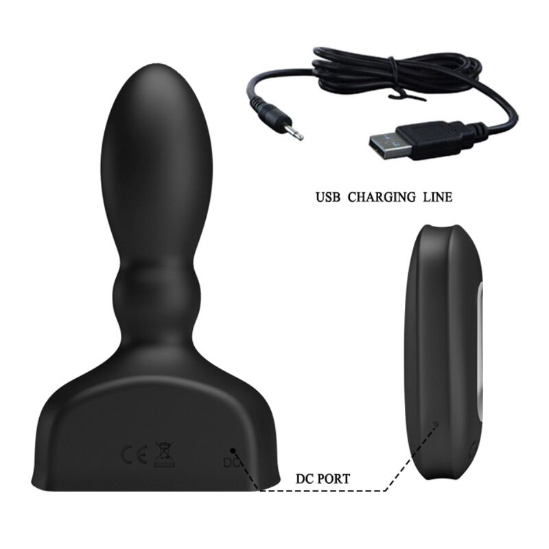 MR PLAY - BLACK INFLATABLE ANAL PLUG REMOTE CONTROL