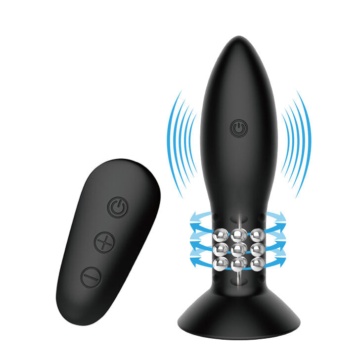 MR PLAY - PLUG WITH BLACK ROTATING BALLS REMOTE CONTROL