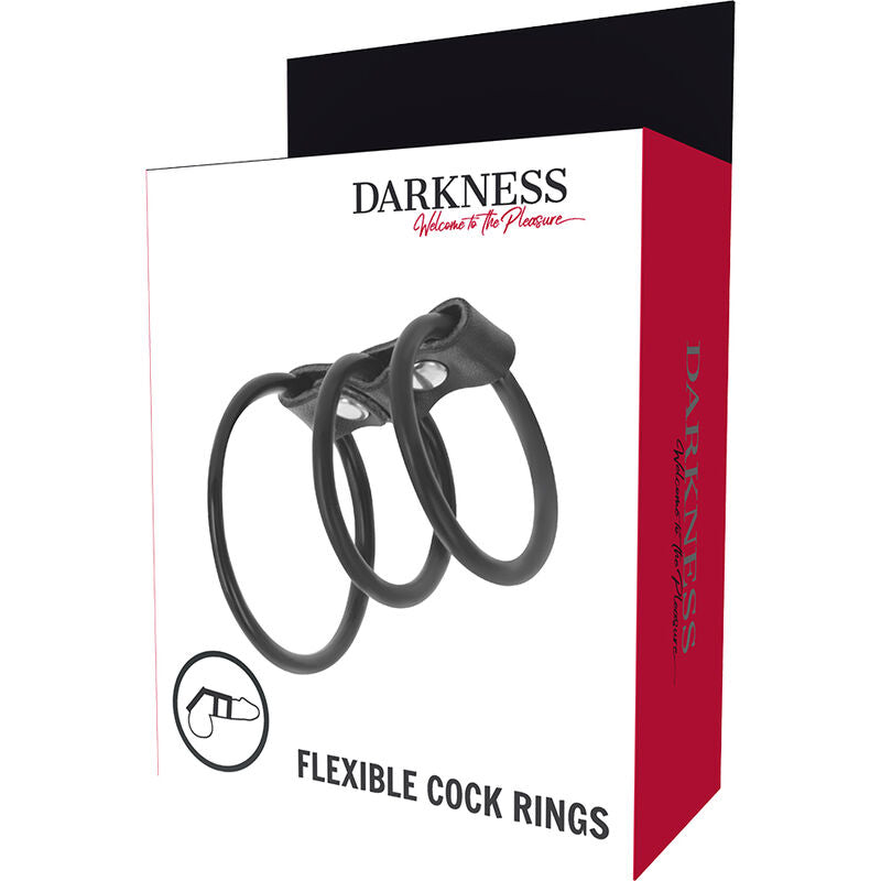 DARKNESS - SET OF 3 FLEXIBLE PENIS RINGS