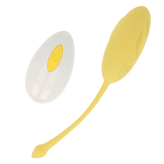 OHMAMA - TEXTURED VIBRATING EGG 10 MODES YELLOW